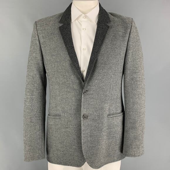 CALVIN KLEIN COLLECTION Size 42 Grey Charcoal Wool Notch Lapel Sport Coat - Picture 1 of 6